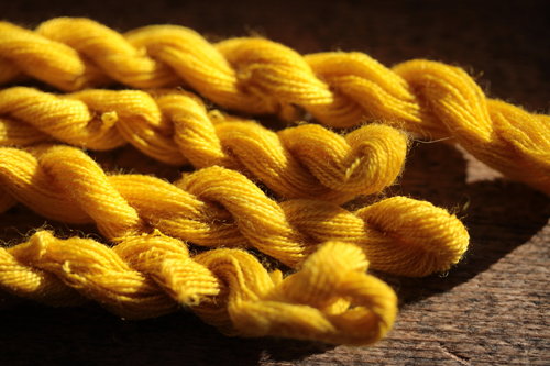 Bright Yellow Fine Wool Thread/Yarn Dyed with Persian Berries