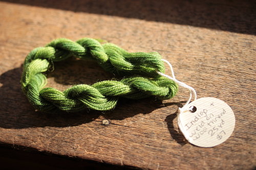 Bright Green Plant Dyed Wool Thread/Yarn for Embroidery, Tapestry, Lucet, Tablet Weaving, Etc