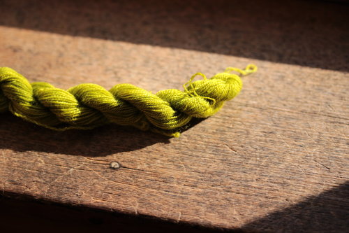 Chartreuse Green Plant Dyed Wool Thread/Yarn for Embroidery, Tapestry, Lucet, Tablet Weaving, Etc