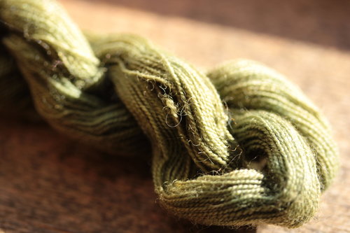 Olive Green Plant Dyed Wool Thread/Yarn for Embroidery, Tapestry, Lucet, Tablet Weaving, Etc