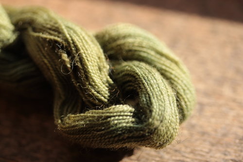 Olive Green Plant Dyed Wool Thread/Yarn for Embroidery, Tapestry, Lucet, Tablet Weaving, Etc