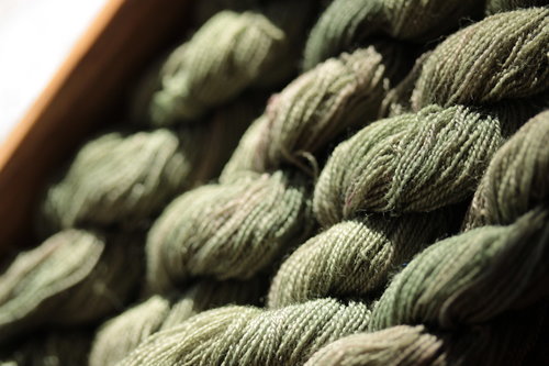 Bluish Green Phragmites Dyed Wool Thread/Yarn for Embroidery, Tapestry, Etc