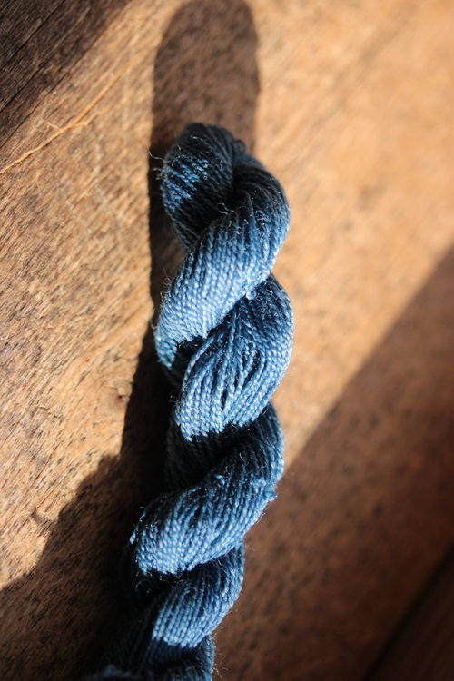 Indigo Blue Wool Yarn/Thread for Embroidery, Braiding, Narrow Weaving