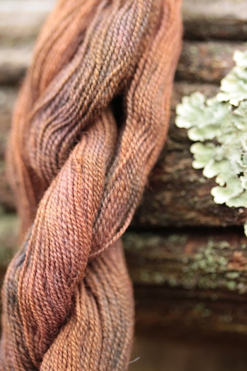 Variegated Rust/Purple/Chocolate Plant Dyed Wool Thread 