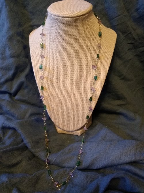 Amethyst and Emerald Green Aventurine Ancient Imperial Roman Byzantine Necklace Reenactment Living History SCA Witchy Vibes Metaphysical