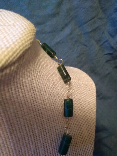 Imperial Roman Emerald Green Aventurine Beaded Chain Necklace Portrait Interpretation Reproduction Available in Multiple Sizes