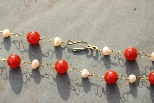 Carnelian and Pearl Ancient Imperial Roman Byzantine Necklace