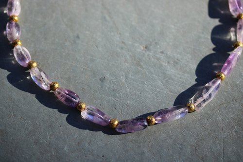 Amethyst and Brass Necklace Inspired by Ancient Egypt Greece Rome for Personal Adornment Historical Interpretation SCA LARP
