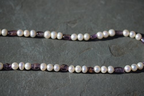 Pearl & Amethyst Necklace Inspired by Roman Byzantine Medieval Renaissance Jewels for Personal Adornment Historical Interpretation SCA LARP