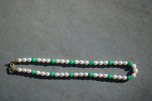 Pearl & Green Gem Necklace Inspired by Roman Byzantine Medieval Renaissance Jewels for Personal Adornment Historical Interpretation SCA LARP