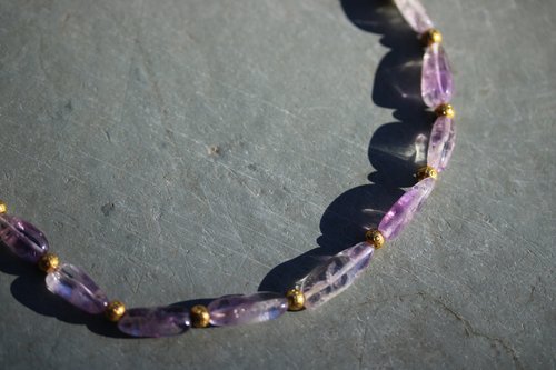 Amethyst and Brass Necklace Inspired by Ancient Egypt Greece Rome for Personal Adornment Historical Interpretation SCA LARP