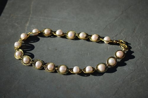 Large Pearls in Brass Bead Frames Inspired by Roman Medieval Renaissance Victorian Jewels for Personal Adornment SCA LARP Vintage Look