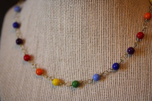 LGBT+ QUEER PRIDE Colors Necklace with Glass Beads
