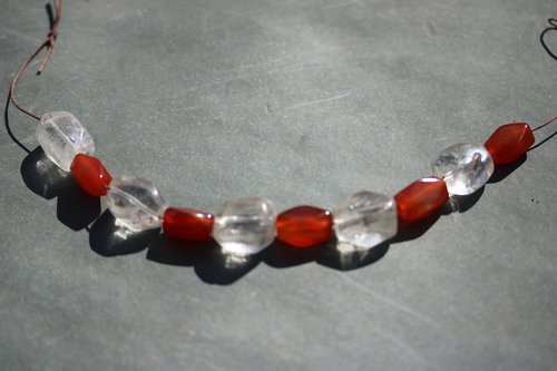 Reproduction Viking Age Festoon with Faceted Carnelian and Rock Crystal (Quartz) Copied from Norse Artifacts SCA LARP Living History