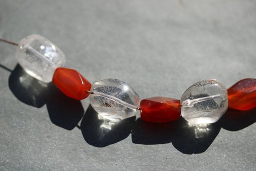 Reproduction Viking Age Festoon with Faceted Carnelian and Rock Crystal (Quartz) Copied from Norse Artifacts SCA LARP Living History