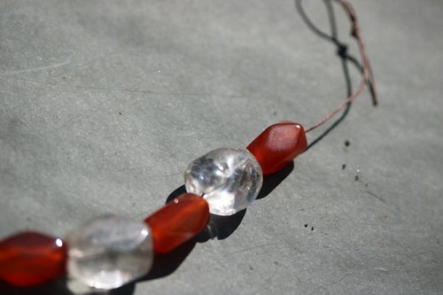 Reproduction Viking Age Festoon with Faceted Carnelian and Rock Crystal (Quartz) Copied from Norse Artifacts SCA LARP Living History