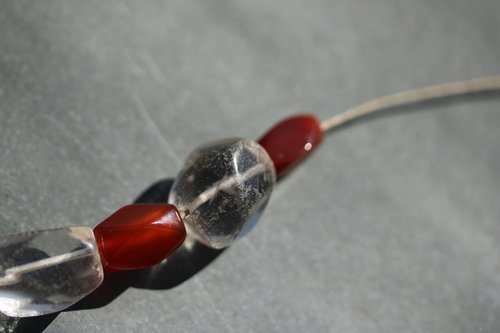 Faceted Carnelian and Rock Crystal Reproduction Viking Age Bead Festoon Copied from Norse Artifacts SCA LARP Living History Real Gemstones