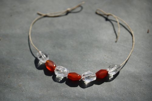 Faceted Carnelian and Rock Crystal Reproduction Viking Age Bead Festoon Copied from Norse Artifacts SCA LARP Living History Real Gemstones