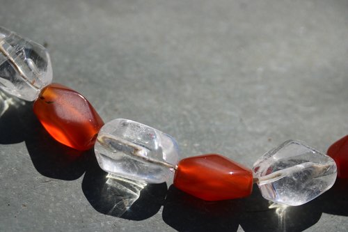 Faceted Carnelian and Rock Crystal Reproduction Viking Age Bead Festoon Copied from Norse Artifacts SCA LARP Living History Real Gemstones