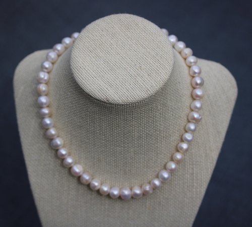 9-12mm Freshwater Pearl Necklace For Living History or Modern Wear Ancient Roman, Renaissance, Victorian, SCA, LARP, 1950s, Medieval, Femme