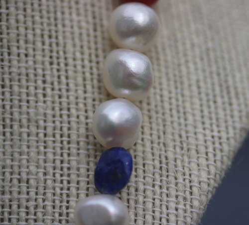 Late Medieval Early Renaissance Style Pearl Lapis Lazuli and Coral Necklace offered in Two Lengths - SCA Byzantine Living History LARP Witch