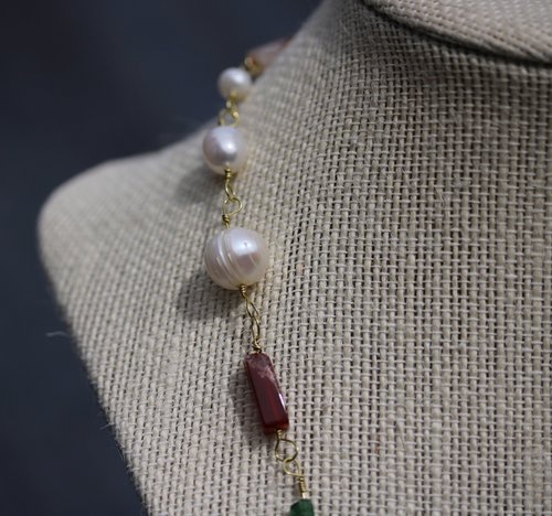 Rainbow of Gems Imperial Roman to Early Byzantine Multi-Gem Necklace Reenactment Ancient Living History SCA Witchy Vibes Metaphysical