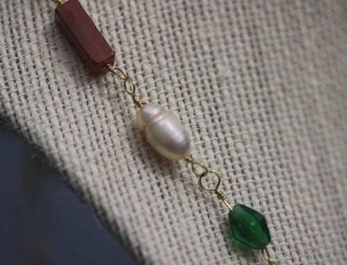Rainbow of Gems Imperial Roman to Early Byzantine Multi-Gem Necklace Reenactment Ancient Living History SCA Witchy Vibes Metaphysical