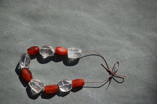 Reproduction Viking Age Festoon with Faceted Carnelian and Rock Crystal (Quartz) Copied from Norse Artifacts SCA LARP Living History