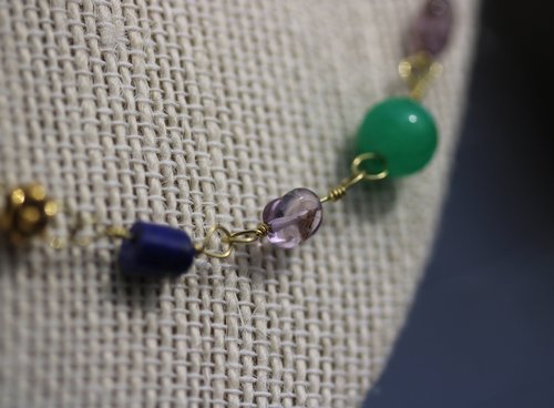 Rainbow of Gems Imperial Roman to Early Byzantine Multi-Gem Necklace Reenactment Ancient Living History SCA Witchy Vibes Metaphysical