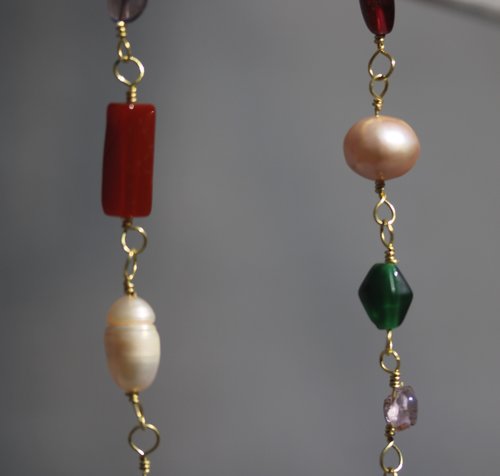 Rainbow of Gems Imperial Roman to Early Byzantine Multi-Gem Necklace Reenactment Ancient Living History SCA Witchy Vibes Metaphysical