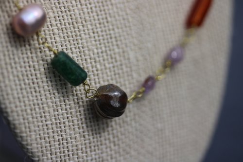 Rainbow of Gems Imperial Roman to Early Byzantine Multi-Gem Necklace Reenactment Ancient Living History SCA Witchy Vibes Metaphysical