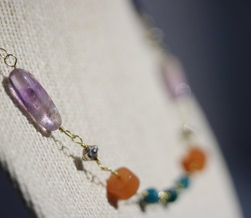 Imperial Roman to Early Byzantine Multi-Gem Necklace Reenactment Ancient Living History SCA Witchy Vibes Metaphysical