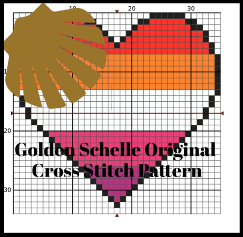 Lesbian Pride Heart Cross Stitch Pattern - Digital Download Only!