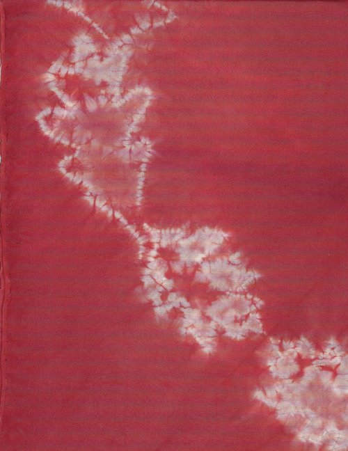 Red Oak-Leaves Naturally Dyed Square Silk Shawl/Altar Cloth/Tarot Mat/Table Cloth