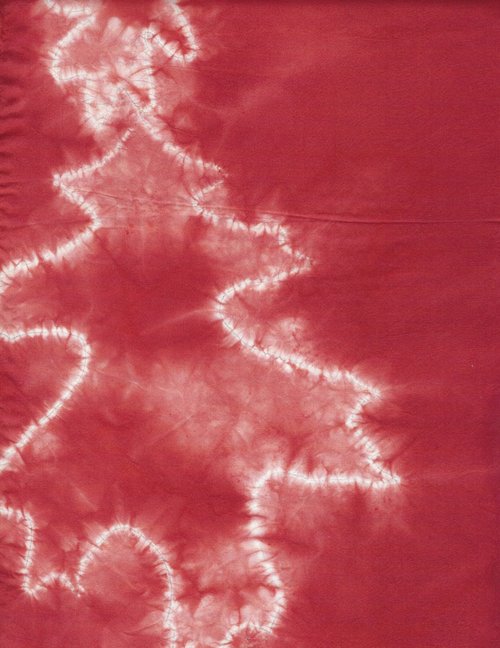 Red Oak-Leaves Naturally Dyed Square Silk Shawl/Altar Cloth/Tarot Mat/Table Cloth