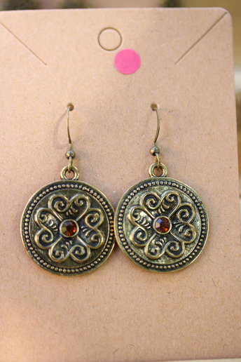 Antiqued Medallion Earrings