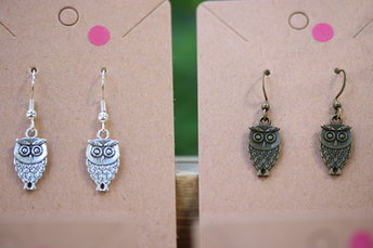 Owl See You Around Silver or Antique Brass Earrings