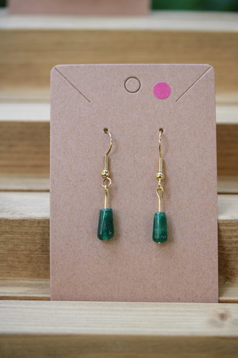 Delicate Emerald Green Aventurine Ancient Roman Inspired Drop Earrings