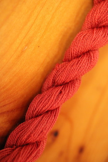 Light Red Madder Dyed Wool Thread for Weaving and Embroidery