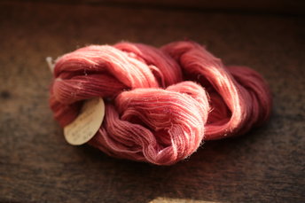 Pink Cochineal Dyed Wool Thread for Weaving and Embroidery