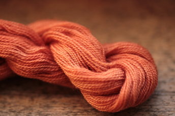 Orange Madder Dyed Wool Thread for Weaving and Embroidery