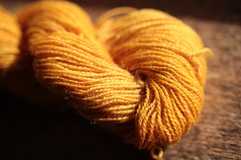 Gold Wool Thread/Yarn, Dyed with Onion Skins, for Embroidery, Tapestry, Lucet, Tablet Weaving, Etc