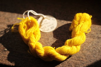 Vivid Yellow Plant Dyed (Weld) Wool Thread/Yarn for Embroidery, Tapestry, Lucet, Tablet Weaving, Etc