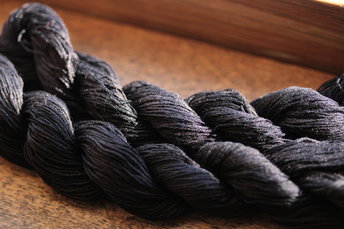 16th Cent. BLACK Silk Plant Dyed Embroidery Thread for Blackwork and Voided Work
