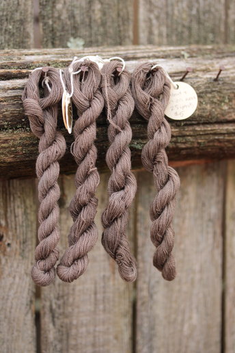 Ash Brown Walnut Dyed Wool Thread for Embroidery, Tablet & Tapestry Weaving, Braiding, Etc