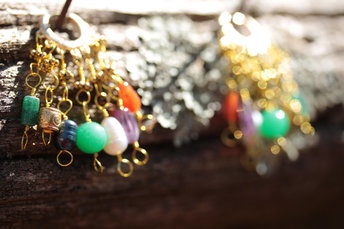 Multi-Colored Gemstone Earrings Byzantine Style