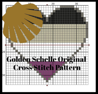 Asexual Pride Heart Cross Stitch Kit with Naturally Dyed or DMC Embroidery Floss!