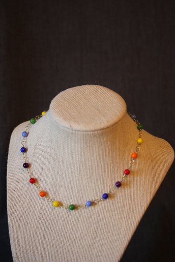 LGBT+ QUEER PRIDE Colors Necklace with Glass Beads