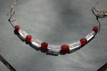 Reproduction Viking Age Faceted Carnelian and Rock Crystal Bead Festoon Copied from Norse Artifacts SCA LARP Living History Real Gemstones