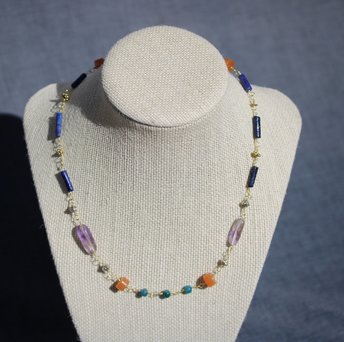 Imperial Roman to Early Byzantine Multi-Gem Necklace Reenactment Ancient Living History SCA Witchy Vibes Metaphysical